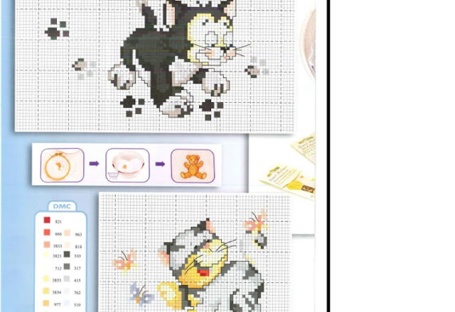 Animals for babies kittens cross stitch patterns