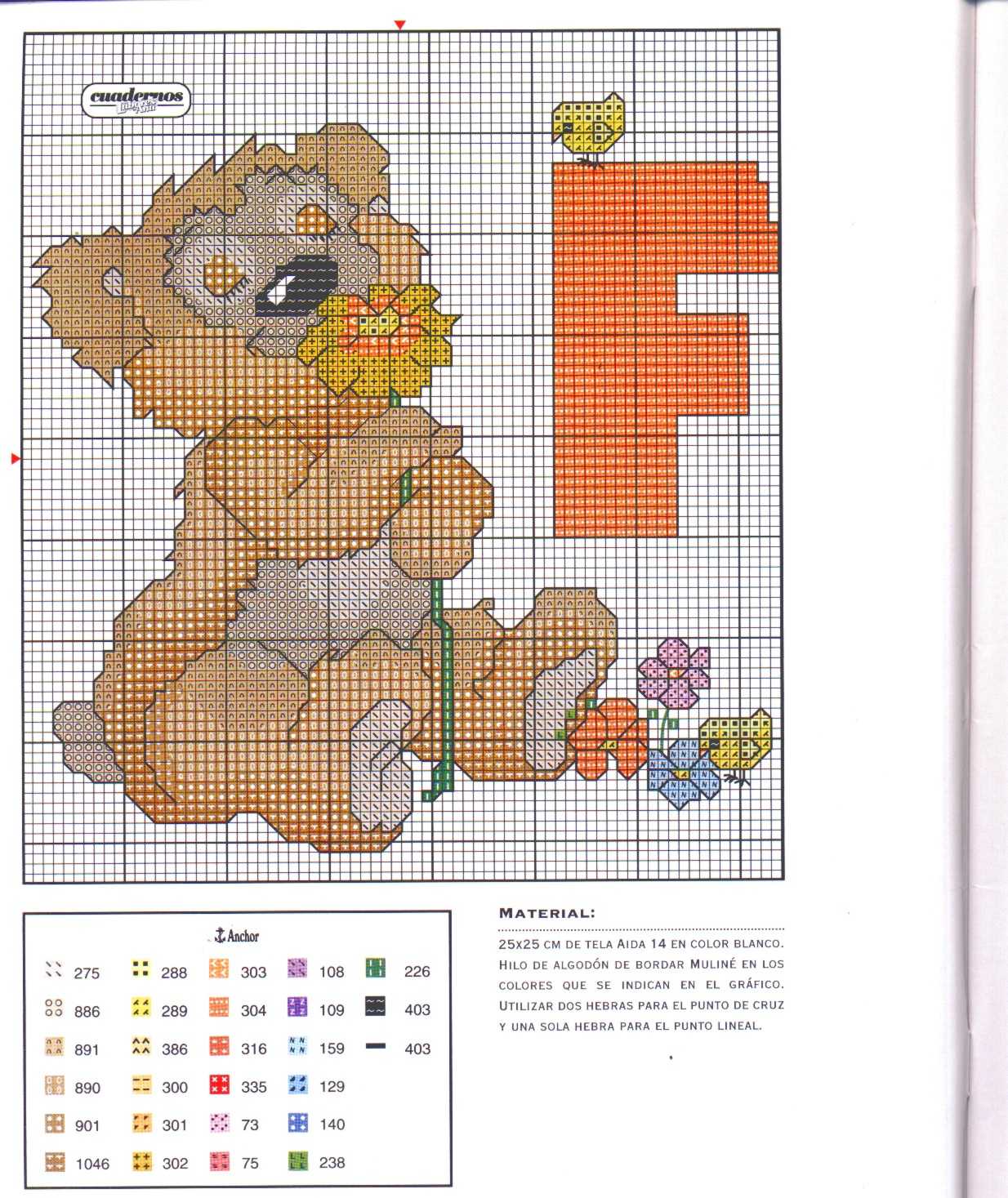 Baby cross stitch alphabet with teddy bears (6)