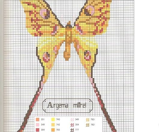 Big yellow shades butterfly cross stitch pattern