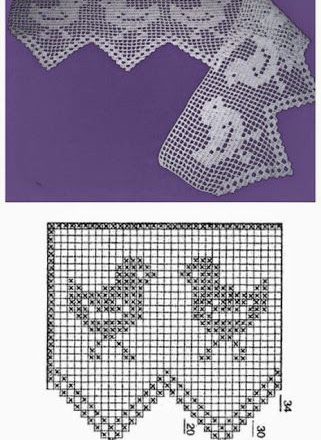 Border with chicks free crochet filet pattern download