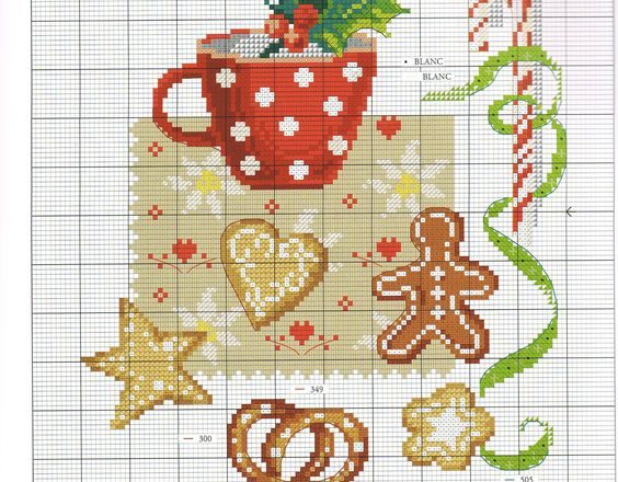 Christmas cookies cross stitch pattern