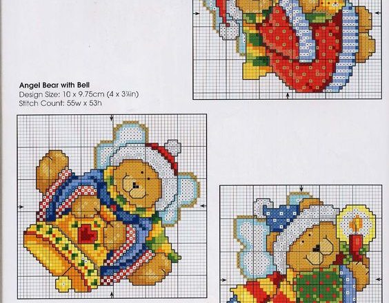 Christmas teddy bears cross stitch pattern (2)