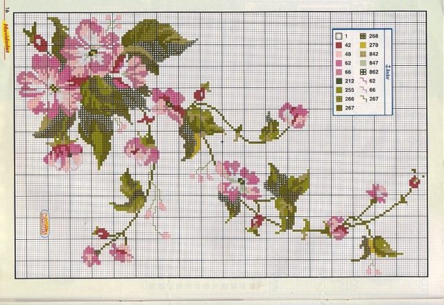 Climbing flowers cross stitch pattern (1)