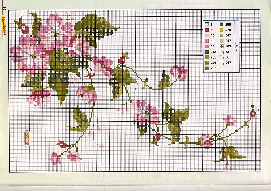 Climbing flowers cross stitch pattern (2)