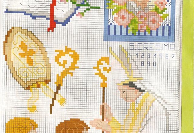 Confirmation with Bishop cross stitch pattern