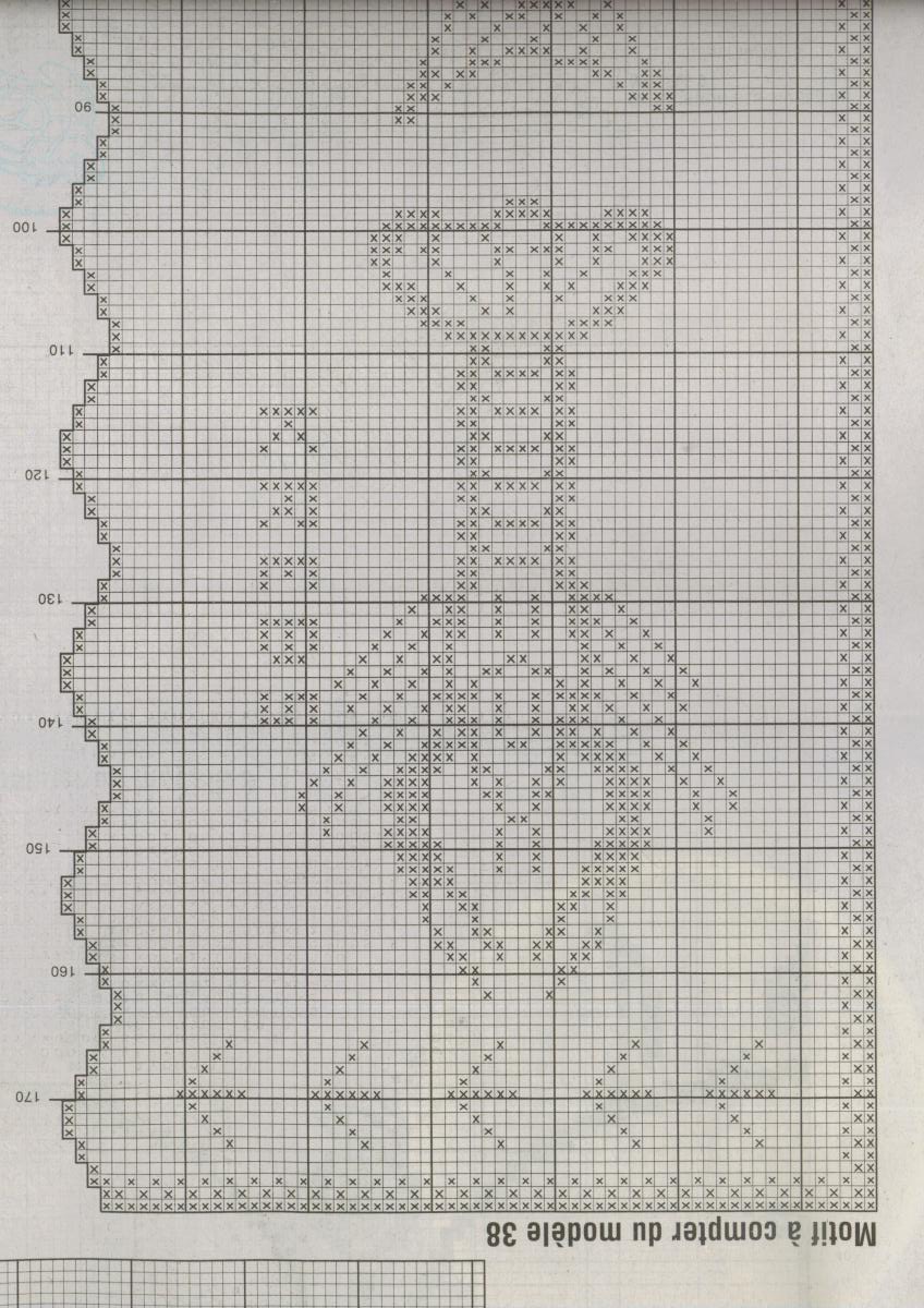 Crochet filet pattern border with shrimp and fish (2)