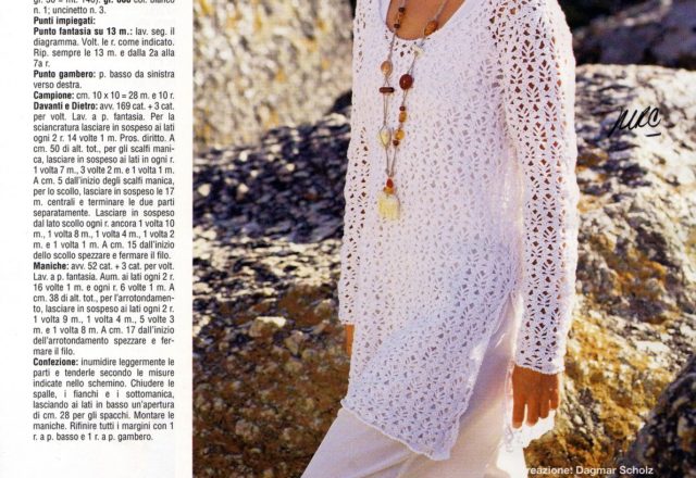 Crochet white tunic