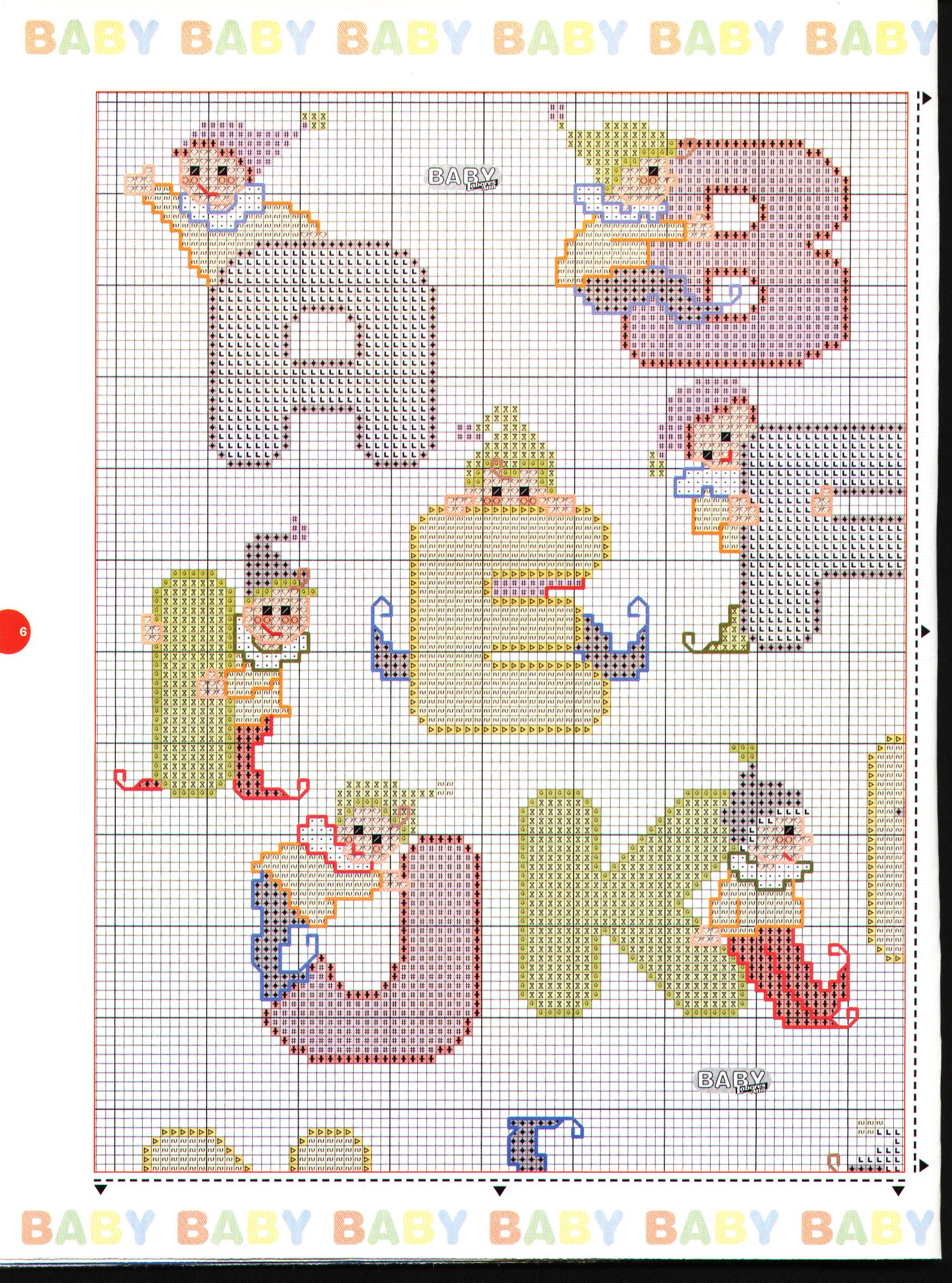 Cross stitch alphabet with elves (2)
