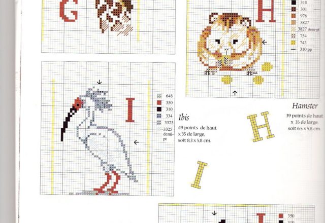 Cross stitch letters with animals (1)