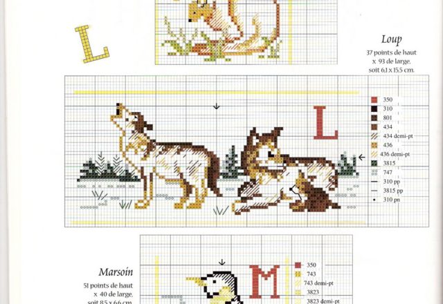 Cross stitch letters with animals (2)