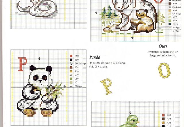 Cross stitch letters with animals (3)