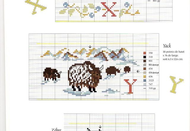 Cross stitch letters with animals (6)