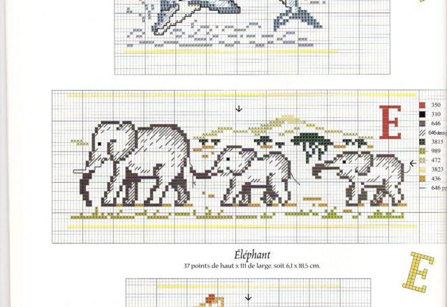 Cross stitch letters with animals (7)