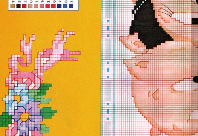 Cross stitch pattern Porky Pig and Petunia Pig (1)