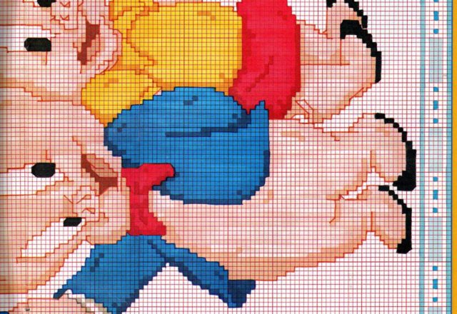 Cross stitch pattern Porky Pig and Petunia Pig (2)