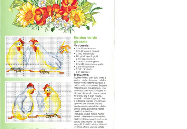 Cross stitch pattern hens