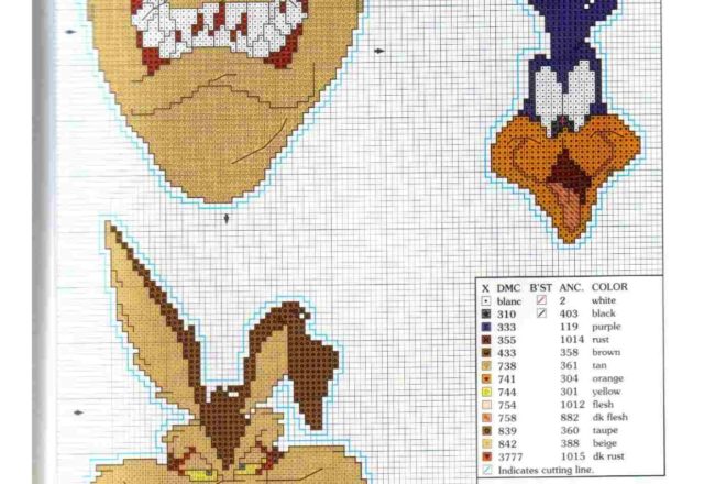 Cross stitch patterns Tweety Marvin the Martians Porky Pig Taz (2)