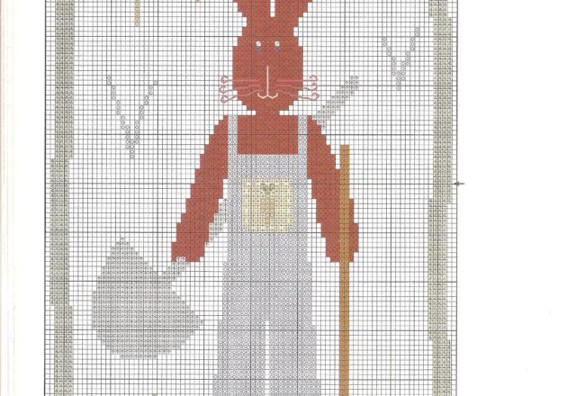 Cross stitch patterns of gardeners rabbits (3)