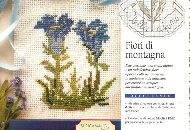 Cross stitch sampler with wildflowers (1)