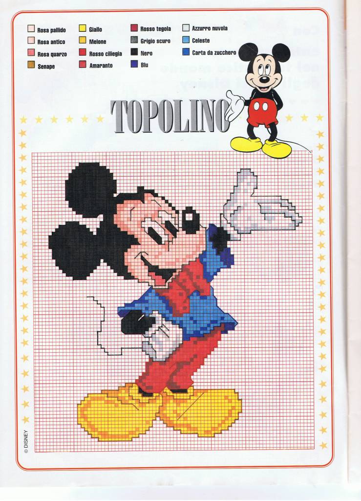 Disney happy Mickey Mouse cross stitch pattern