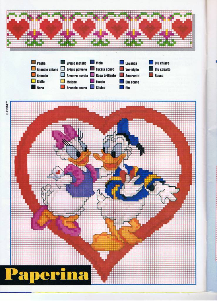Donald Duck and Daisy Duck in a red heart