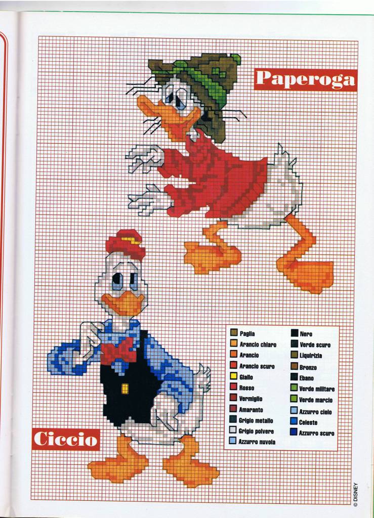Fethry Duck and Gus Goose Disney cross stitch patterns