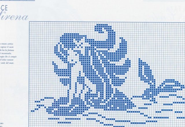 Filet curtain mermaid