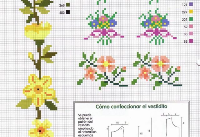 Floral borders for babies cross stitch pattern (2)