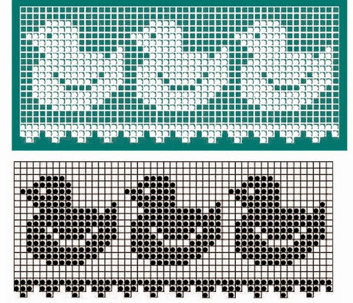 Free crochet filet border download with ducks