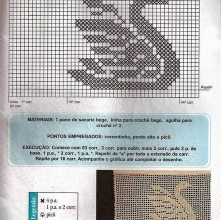 Free crochet filet border with swans (2)