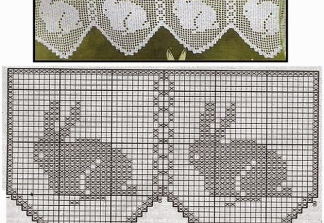 Free crochet filet pattern border with bunnies