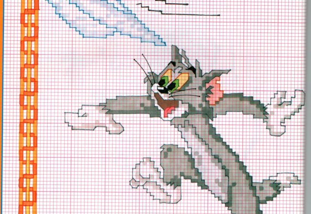 Free cross stitch pattern with Tom and Jerry (1)