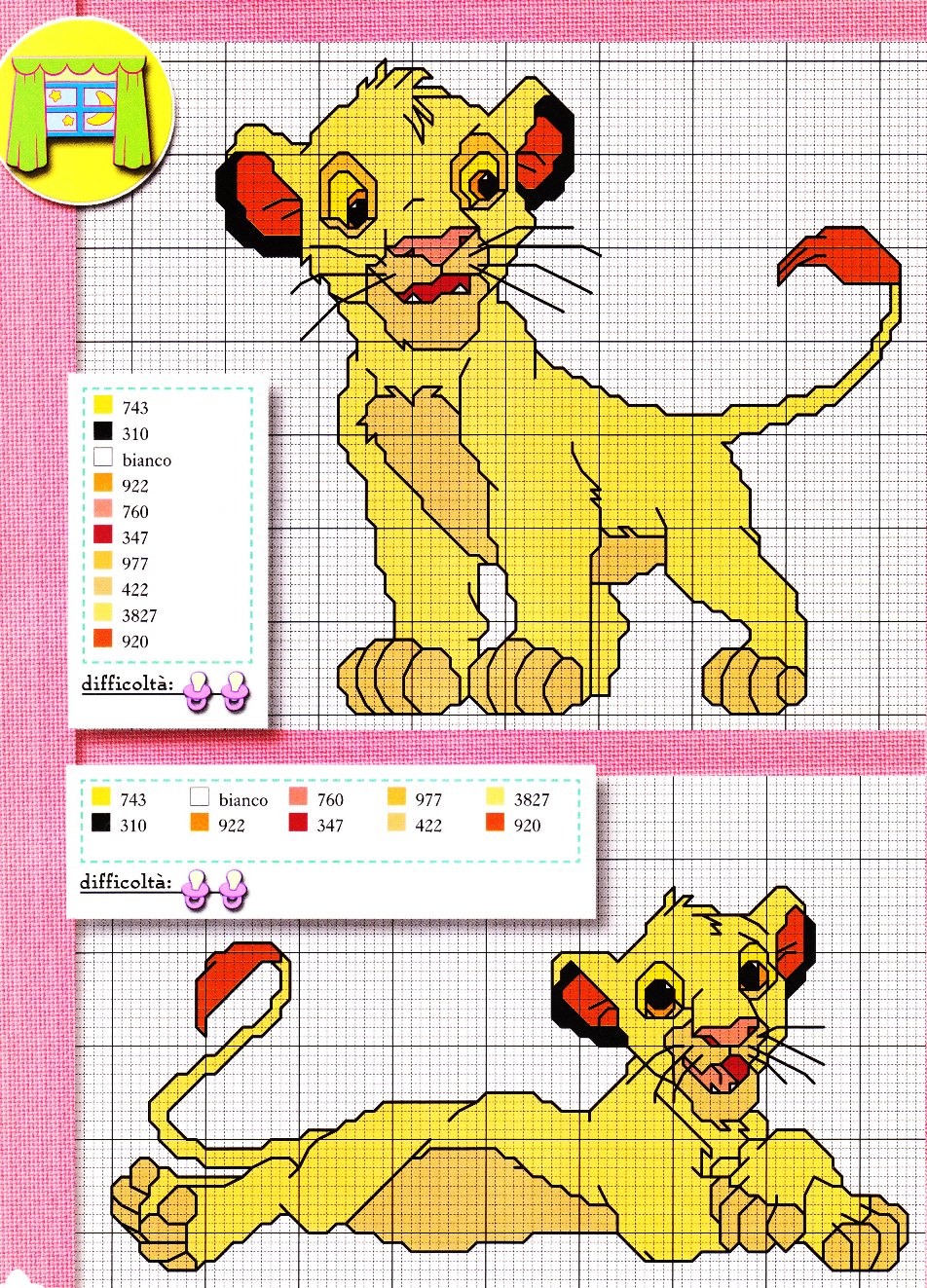 Free cross stitch patterns Disney Simba (2)