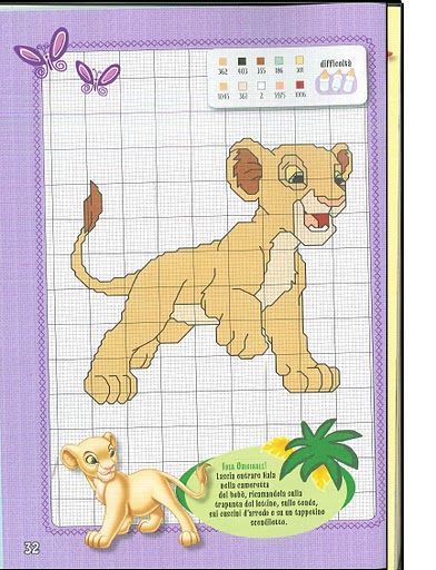 Free cross stitch patterns Disney Simba (4)