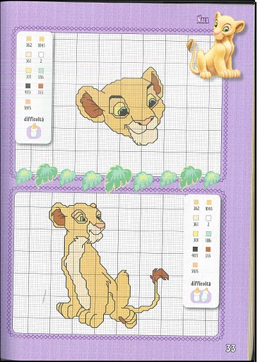 Free cross stitch patterns Disney Simba (5)