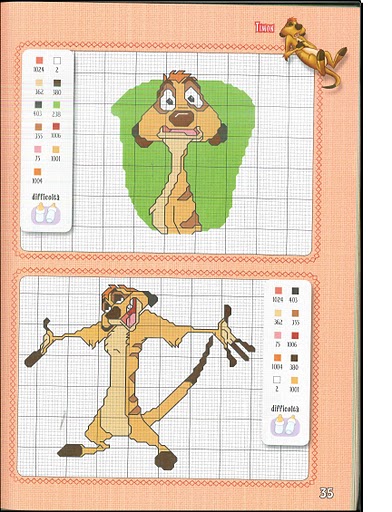 Free cross stitch patterns Timon and Pumbaa (4)
