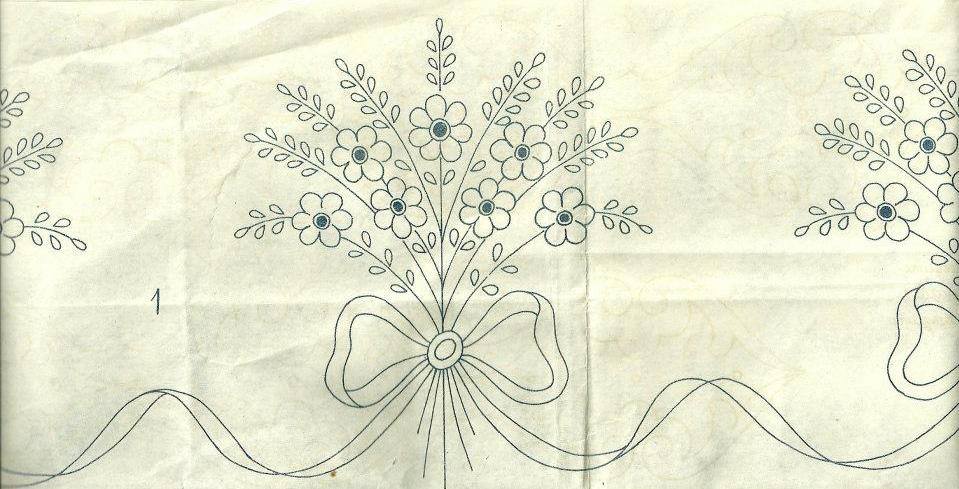 Free hand embroidery designs bouquet of flowers and bows