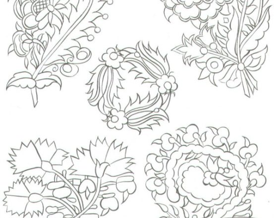 Free hand embroidery designs mixed flowers