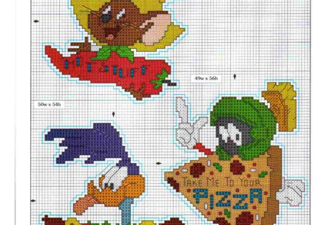 Funny cross stitch magnets with Looney Tunes characters (3)