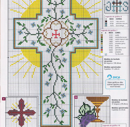 Giant cross communion cross stitch pattern