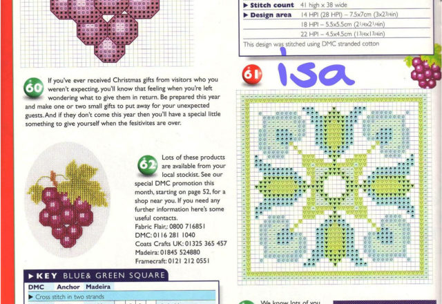 Grapes cross stitch pattern