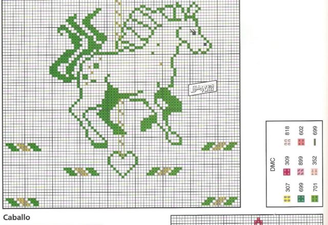 Green cross stitch unicorn (1)