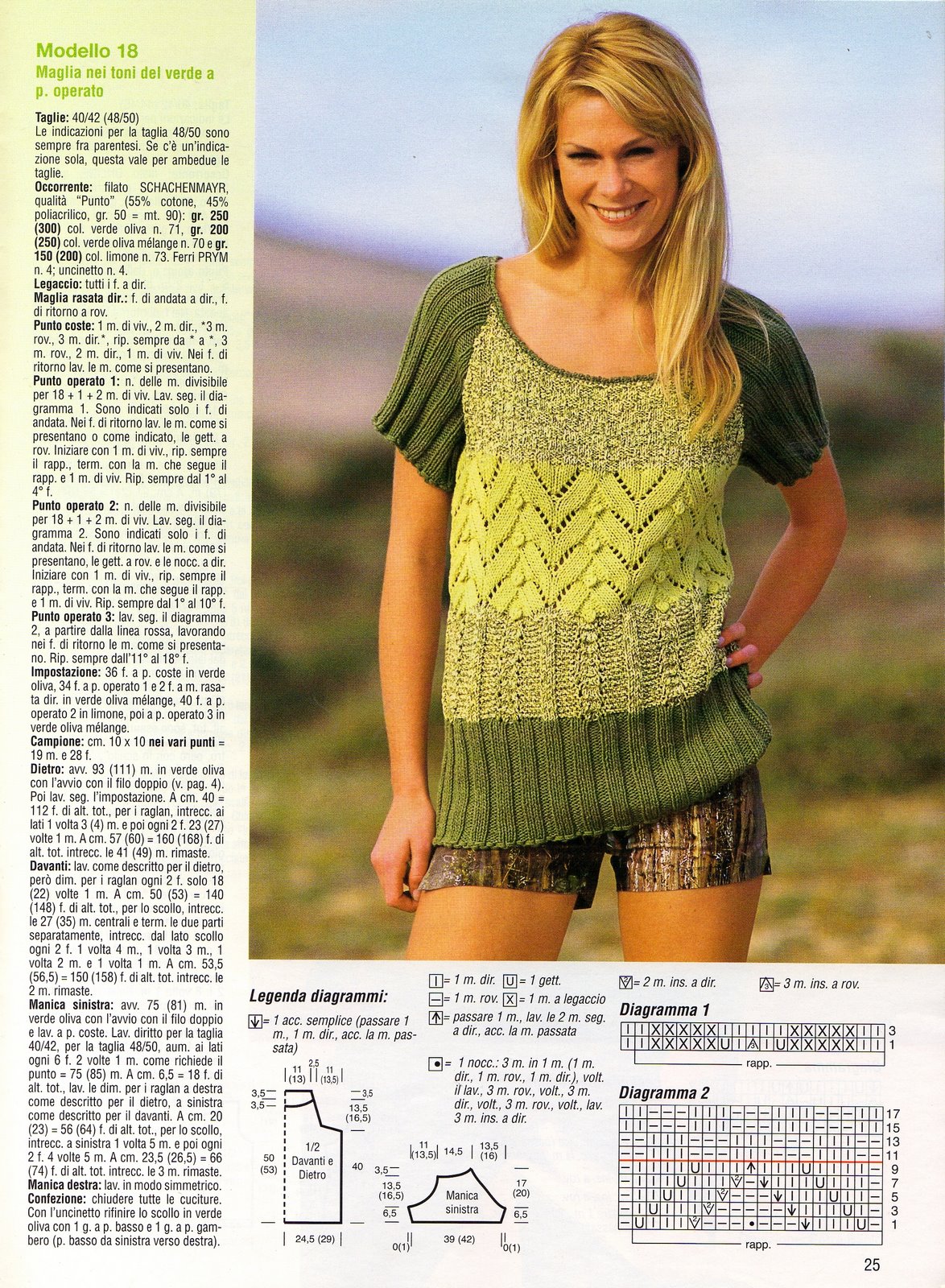 Green jersey for women knitting pattern