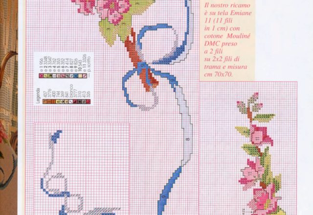 Placemat flowers cross stitch pattern (2)