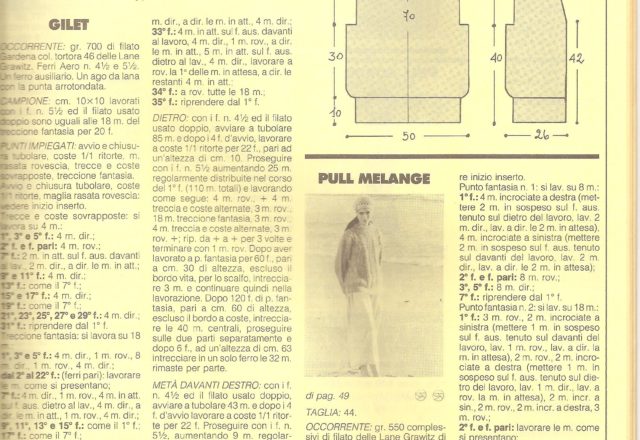 Pull melange with braids knitting pattern (2)