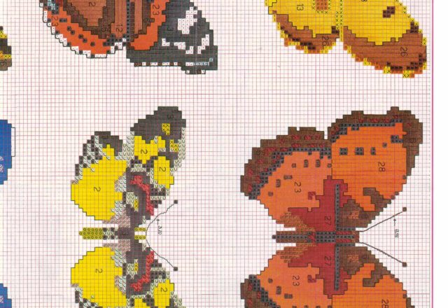 Realistic butterflies cross stitch patterns (4)