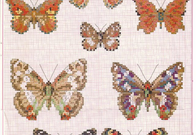 Realistic butterflies cross stitch patterns (6)