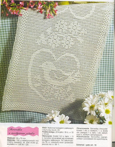 Rectangular free filet doily pattern with sparrows and hearts (1)