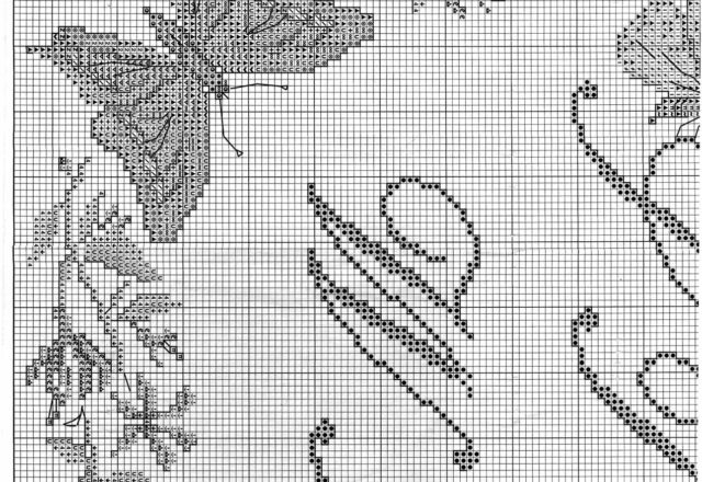 Sampler Cross stitch letters cursive and butterflies (2)