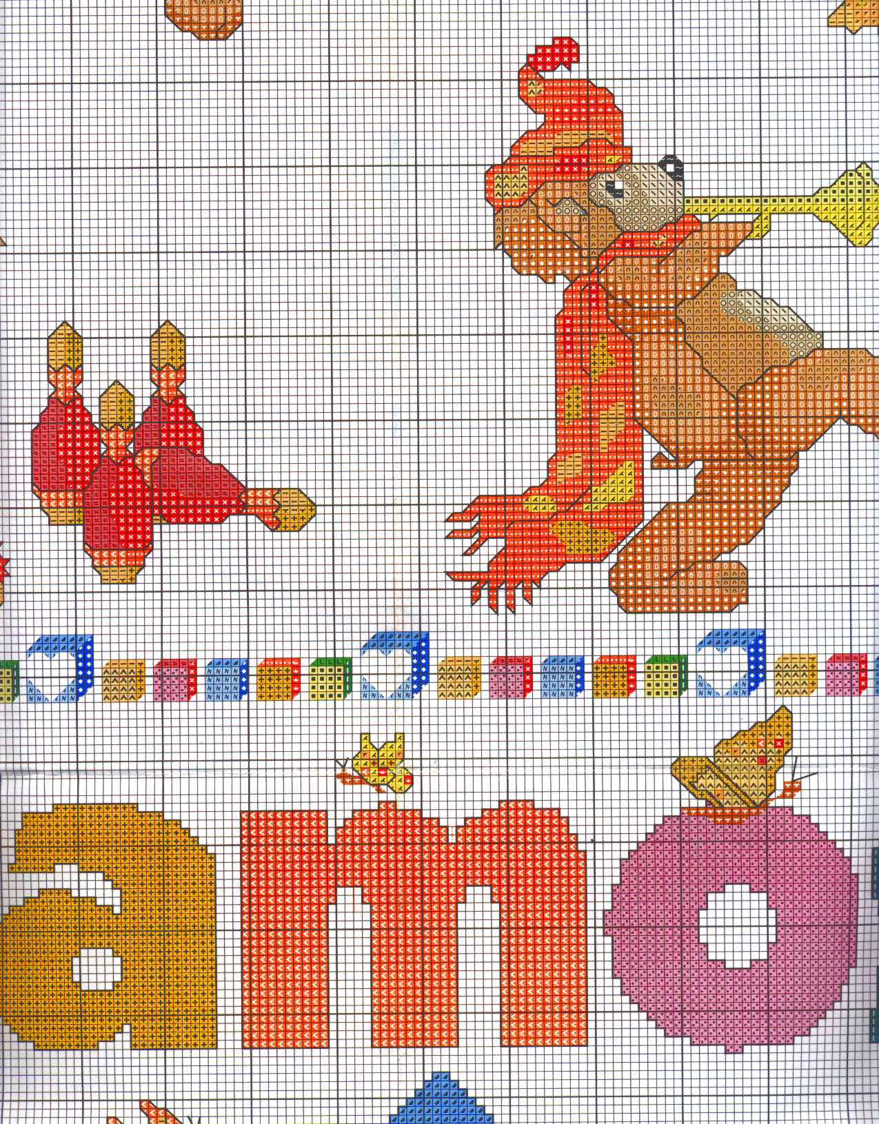 Sampler cross stitch with teddy bears circus (6)